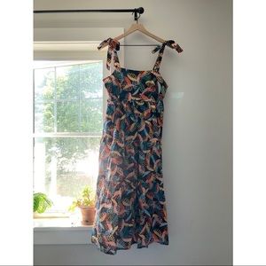 Cotton tie-strap tiered midi sundress by OffOn (ethical,sustainable,handmade)